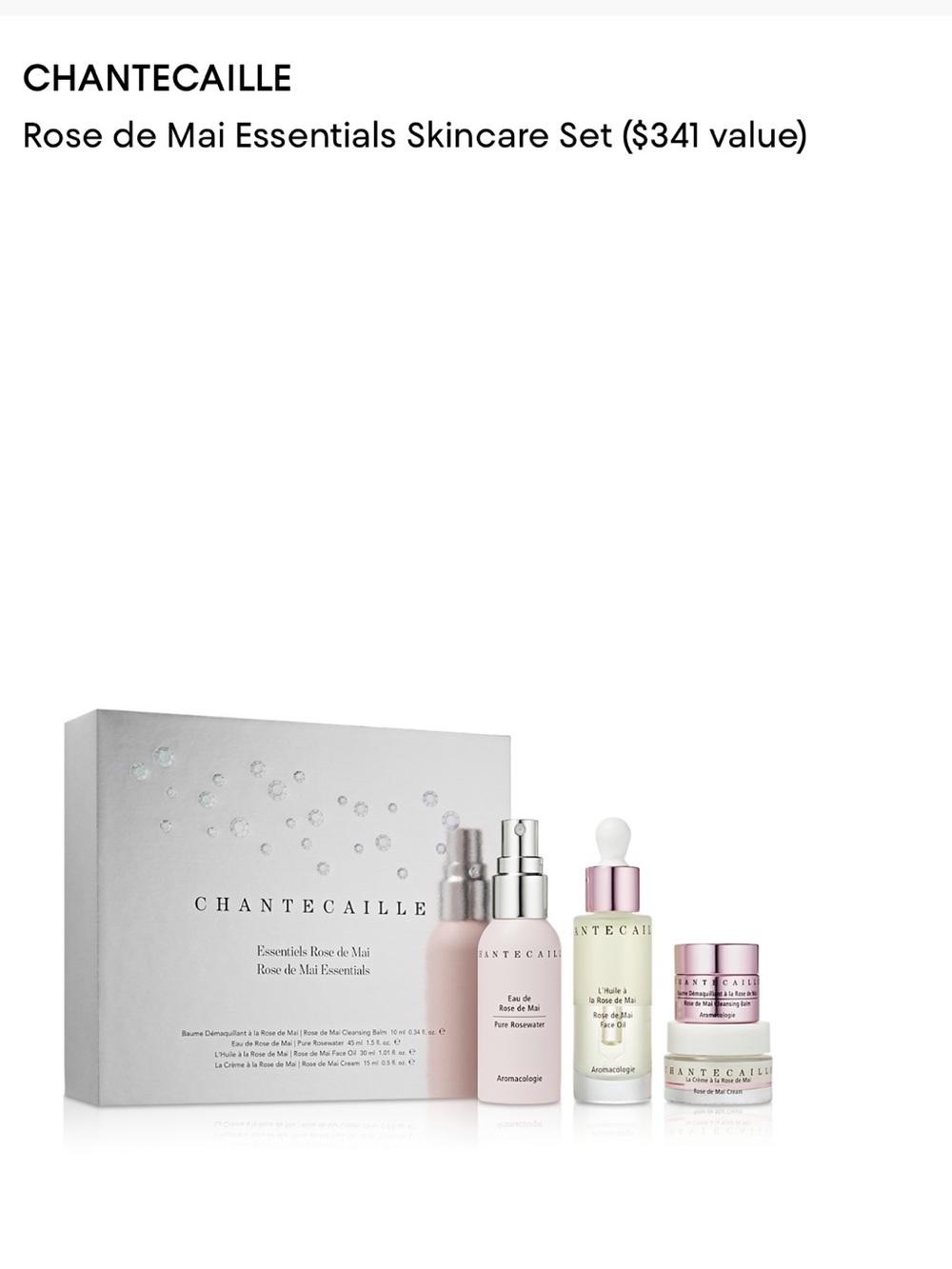 Chantecaille Rose de Mai Essentials Skincare set Brand New